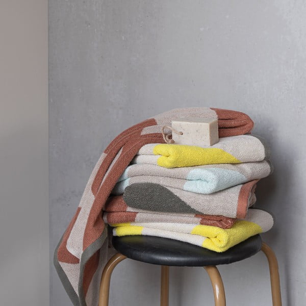 Kaki froté uterák z bio bavlny 50x90 cm Diagonal – Mette Ditmer Denmark-image-4