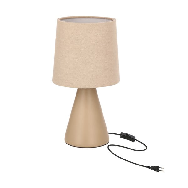Béžová stolová lampa s textilným tienidlom (výška  24,5 cm) Satti – Candellux Lighting