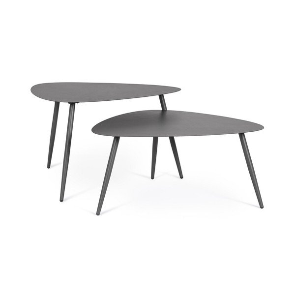 Oceľové záhradné konferenčné stolíky v súprave 2 ks 73,5x77,5 cm Yvonne – Bizzotto