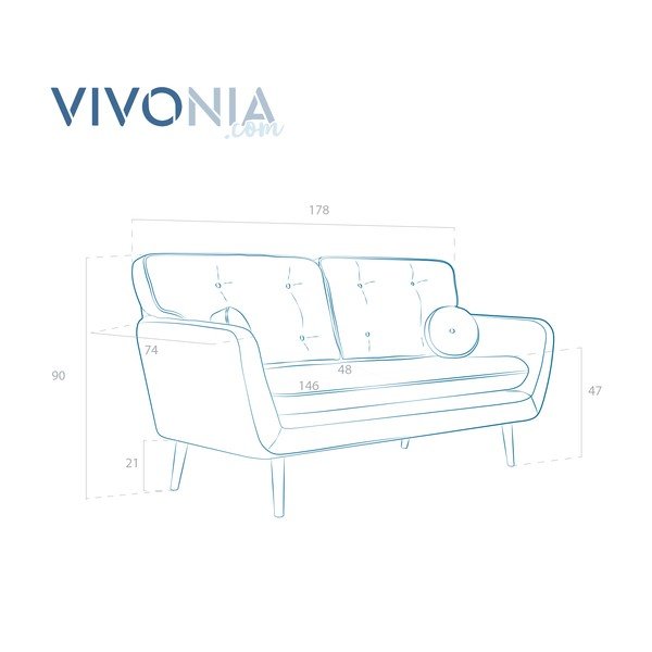 Sivá pohovka s vankúšom Vivonita Malva-image-2