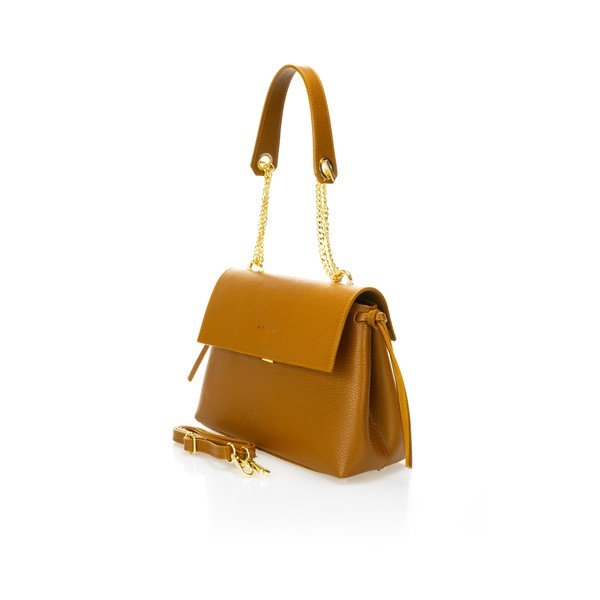 Oranžová kožená kabelka Federica Bassi Anna-image-3