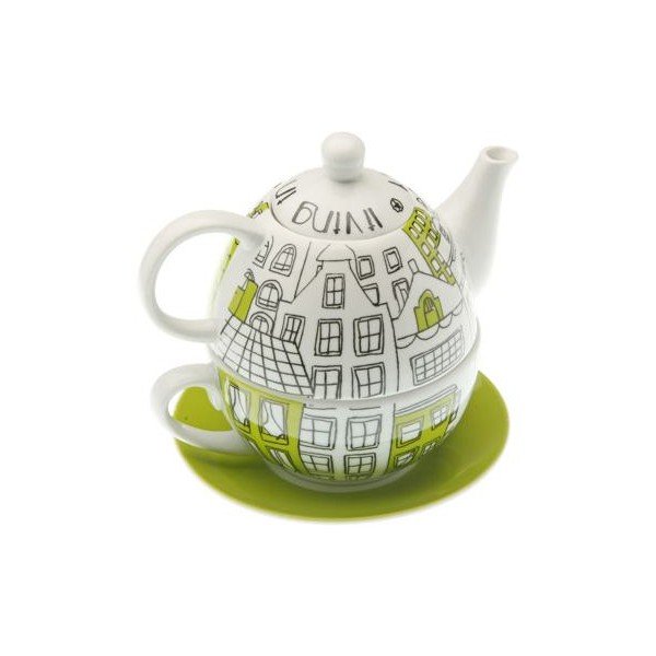 Hrnček s kanvičkou a tanierikom Lime Clock-image-1