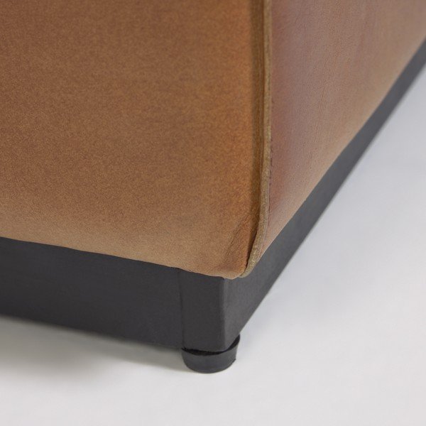 Koňakovohnedá kožená podnožka Kave Home Cesia-image-3