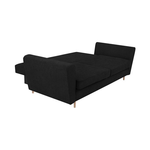 Čierna trojmiestna rozkladacia pohovka s úložným priestorom Cosmopolitan Design Grenoble-image-4