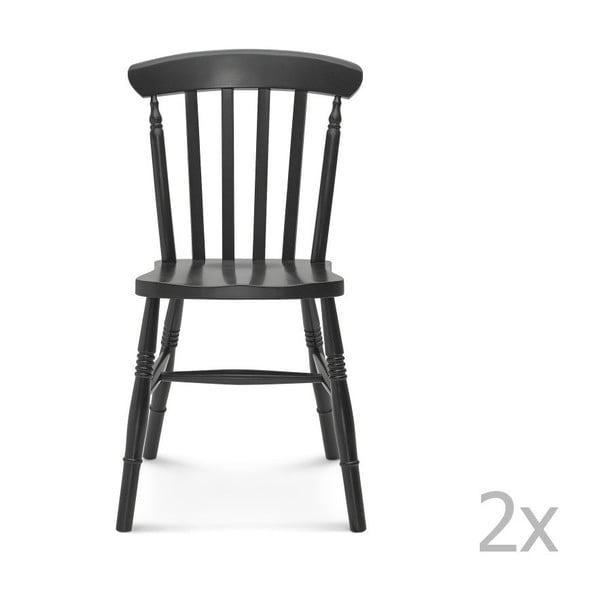 Sada 2 čiernych drevených stoličiek Fameg Ivar