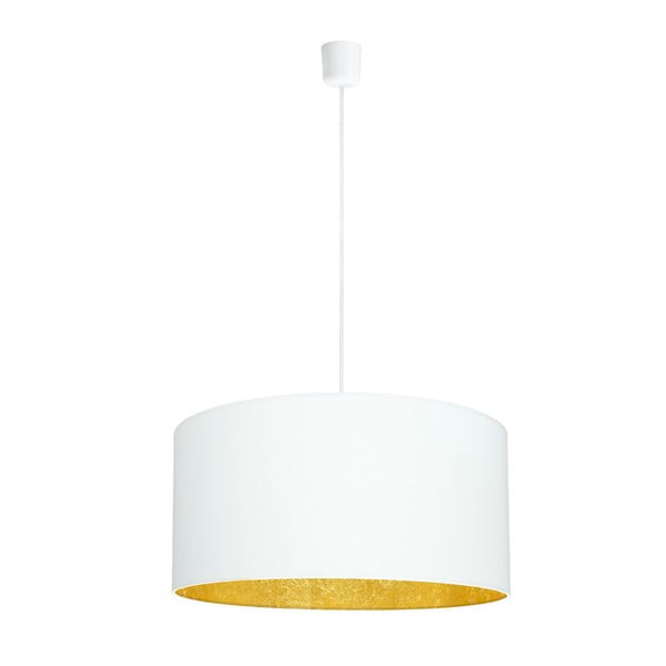Biele stropné svietidlo s detailom v zlatej farbe Sotto Luce Mika, Ø 50 cm