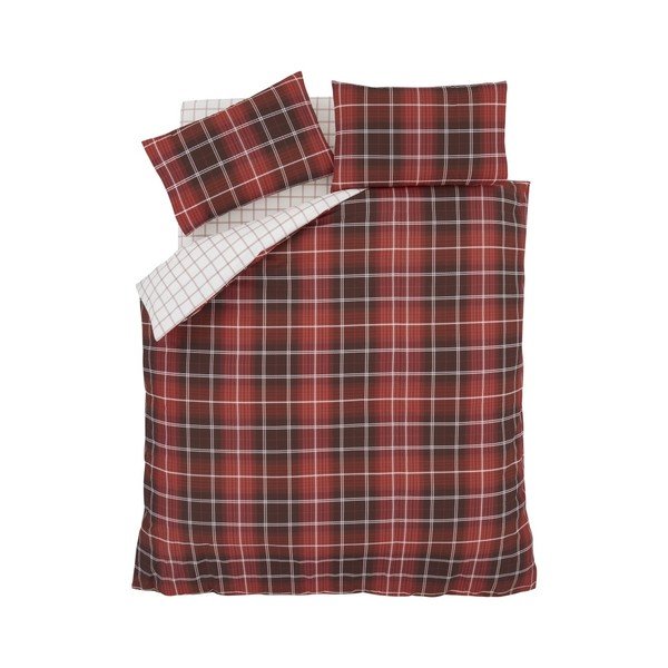 Červené posteľné obliečky Catherine Lansfield Tartan Check, 135 x 200 cm-image-1