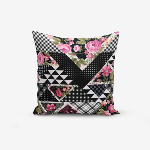 Obliečka na vankúš s prímesou bavlny Minimalist Cushion Covers Karma Flower Geometric Desenter Modern, 45 × 45 cm