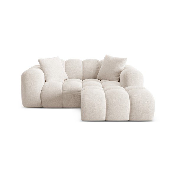 Krémová ženilková rohová pohovka (pravý roh/s leňoškou) Treno – Cosmopolitan Design