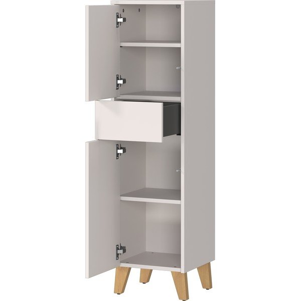 Krémovobiela matná vysoká kúpeľňová skrinka 33x123 cm Arnea – Germania-image-4