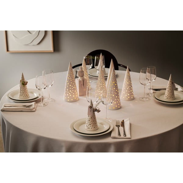 Biely vianočný svietnik z kostného porcelánu Kähler Design Nobili, výška 30 cm-image-3