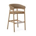 Drevená záhradná barová stolička v prírodnej farbe Arinella – Kave Home