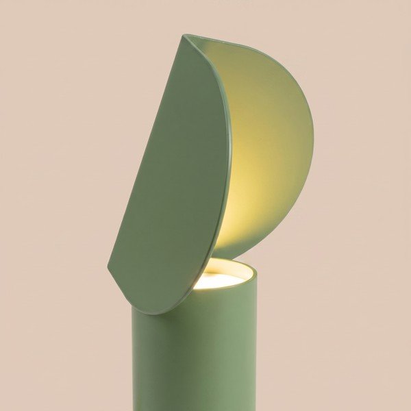 Šalviová zelená hliníková LED stolová lampa (výška  15 cm) BISCUIT – Thoro-image-3
