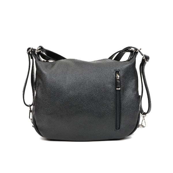 Čierna kožená kabelka Mangotti Bags Florencia