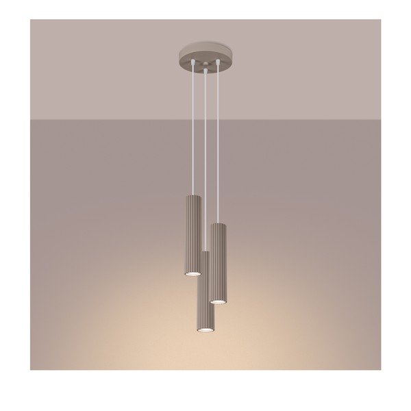 Taupe kovové závesné svietidlo ø 19,5 cm Gleam – Sollux-image-4