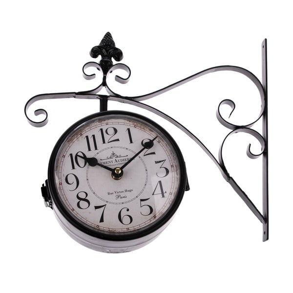 Čierne obojstranné závesné hodiny Dakls, dĺžka 31 cm