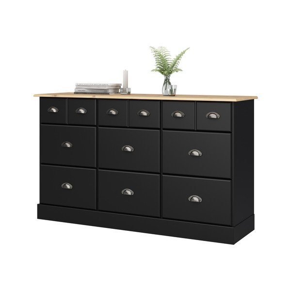 Čierna komoda s 9 zásuvkami Støraa Leander-image-1