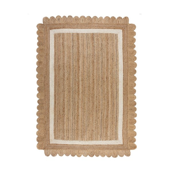 Ručne tkaný jutový koberec v prírodnej farbe/slonovinový 120x170 cm Grace White – Flair Rugs