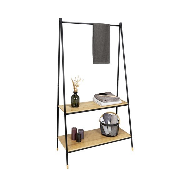 Čierny/prírodný kovový stojan na oblečenie Loft - Wenko-image-4