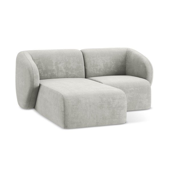 Svetlosivá ženilková rohová pohovka (ľavý roh/s leňoškou) Lani – Makamii-image-4