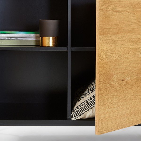 Čierno-hnedá komoda Kave Home SAVOI, 165 x 80 cm-image-1