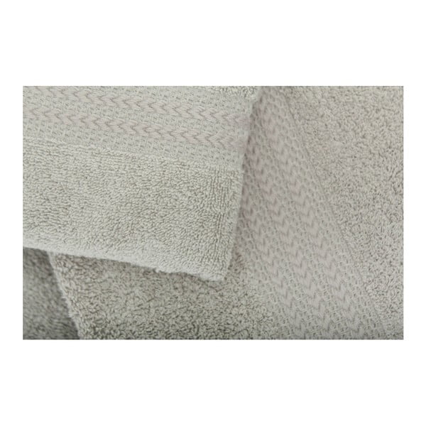 Set 2 sivých bavlnených uterákov a osušky zo 100% bavlny Rainbow Gris-image-1