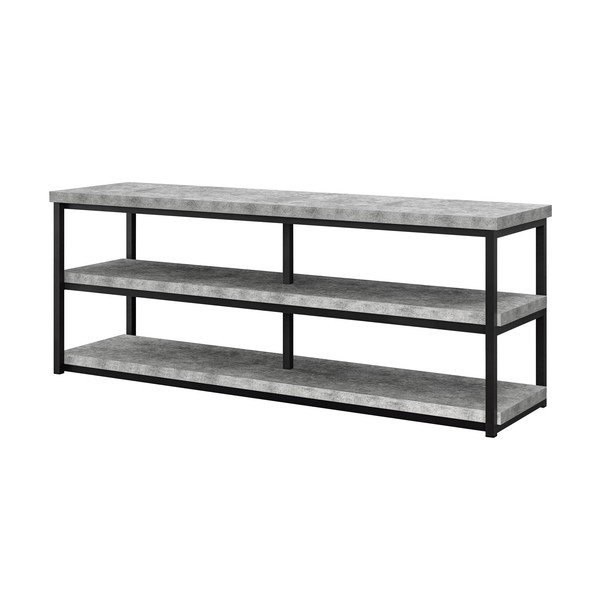 Sivý TV stolík v dekore betónu 160x64 cm Ashlar - Støraa-image-2