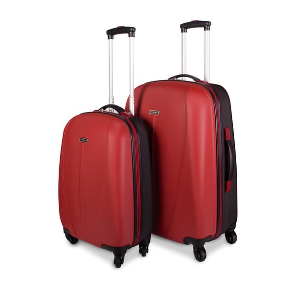 Sada 2 červených cestovných kufrov na kolieskach Arsamar Wright
