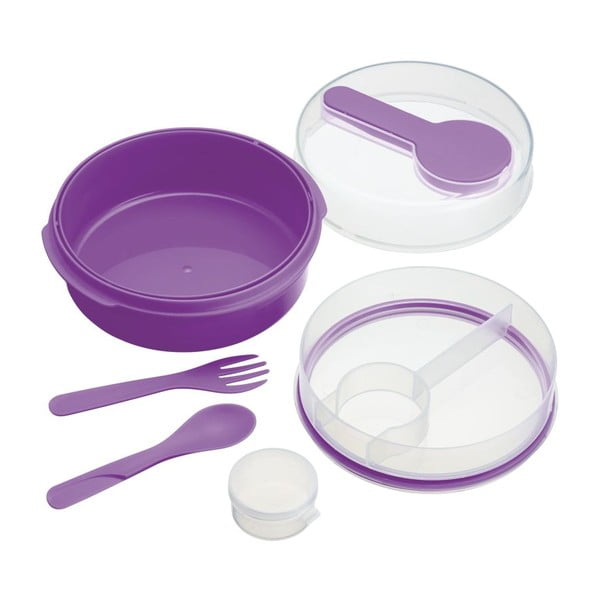 Fialový desiatový box Kitchen Craft Coolmovers Round-image-1