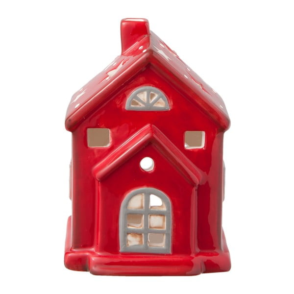 Červený svietnik Clayre & Eef Christmas House, 7 x 11 cm