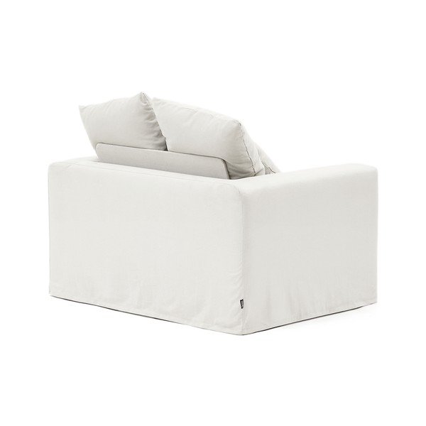 Biele ľanové kreslo Nora – Kave Home-image-3