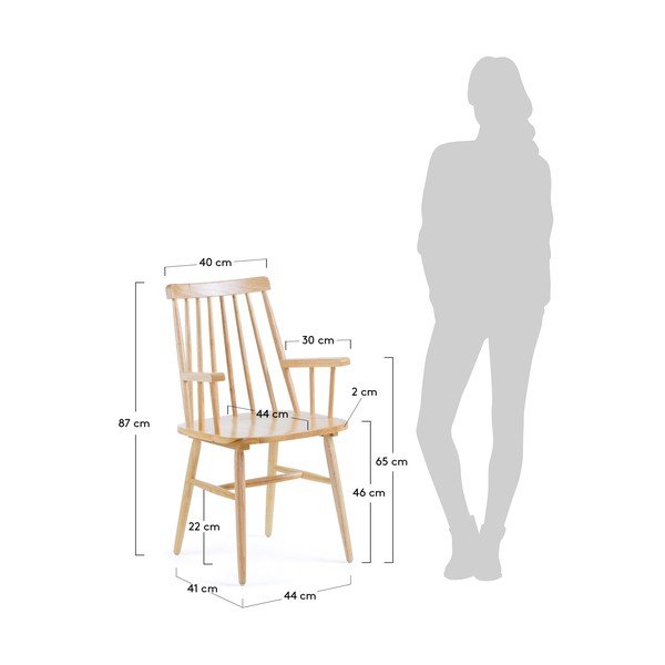 Sada 2 prírodných jedálenských stoličiek La Forma Kristie-image-1