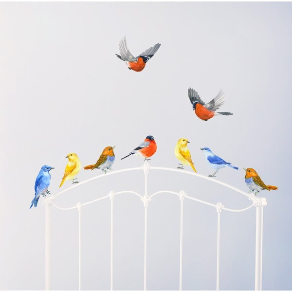 Samolepka na viac použití Watercolour Birds, 30x21 cm
