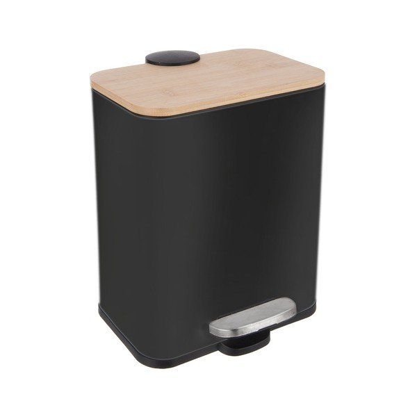 Čierny pedálový odpadkový kôš z nehrdzavejúcej ocele 5 l Black – Orion