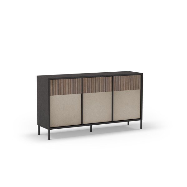 Antracitovo-svetlohnedá nízka komoda 156x86 cm Amalia – Marckeric-image-2