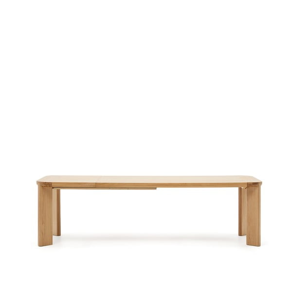 Rozkladací jedálenský stôl s doskou v dubovom dekore v prírodnej farbe 100x200 cm Jondal – Kave Home-image-3
