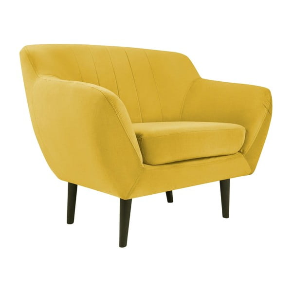 Žlté zamatové kreslo Mazzini Sofas Toscane-image-2