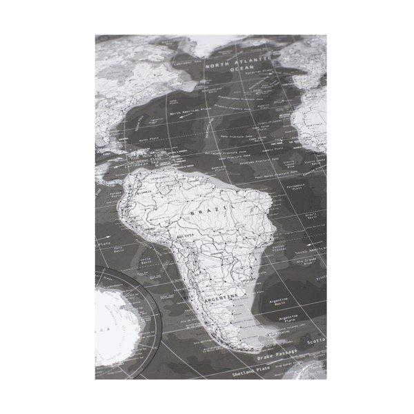 Mapa sveta v priehľadnom puzdre The Future Mapping Company Monochrome World Map, 130 × 72 cm-image-2