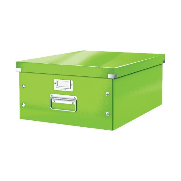 Zelený kartónový úložný box s vekom 37x48x20 cm Click&Store – Leitz