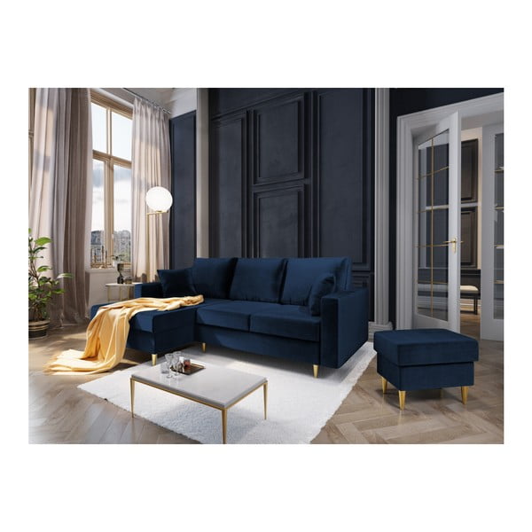 Modrý puf Mazzini Sofas Muguet, 60 × 45 cm-image-3