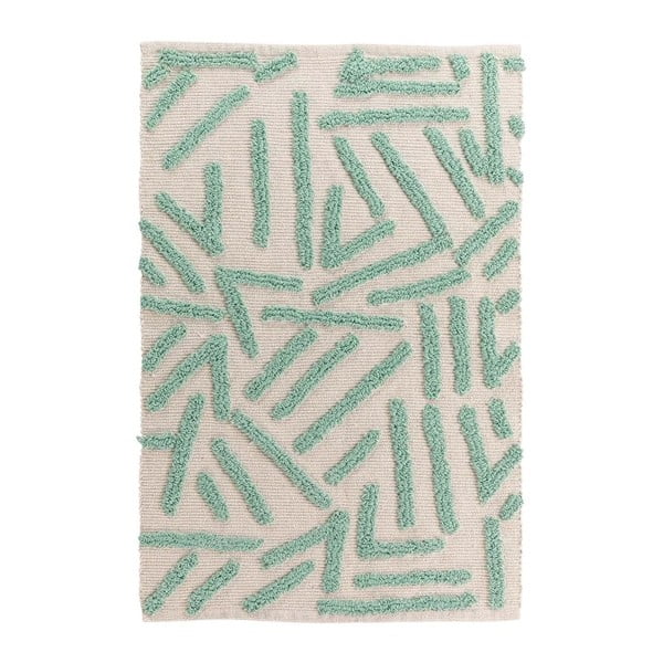 Prateľný koberec v mentolovo-krémovej farbe 60x90 cm Athena – douceur d'intérieur