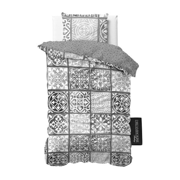 Sivé bavlnené obliečky Dreamhouse Alhambra, 140 x 220/260 cm