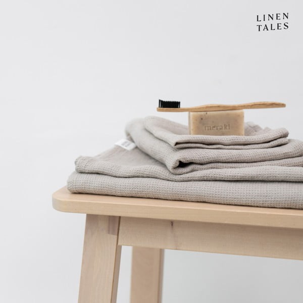 Vafľová ľanová osuška v prírodnej farbe 75x125 cm Natural Fine Waffle – Linen Tales-image-4