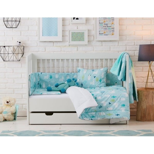 Modrý detský dekoratívny vankúš Pinio Llamas, 45 × 50 cm-image-1