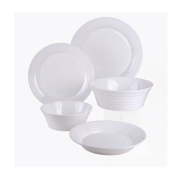 Vzorovaná sada tanierov a mís, 15dielna