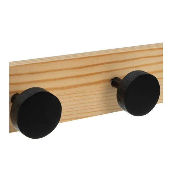 Čierny/v prírodnej farbe nástenný vešiak z borovicového dreva 40 cm Anillos – Casa Selección-image-2