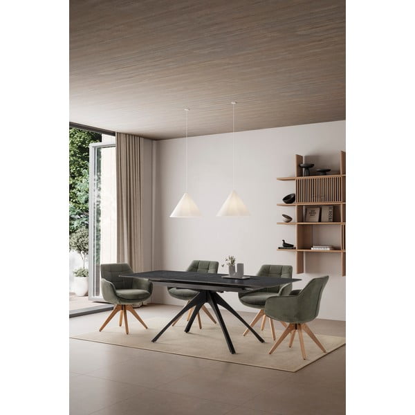 Zelené čalúnené jedálenské kreslá v súprave s podrúčkami 2 ks Donatelo – Marckeric-image-1