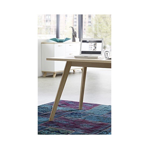 Pracovný stôl s bielym odkladacím stolíkom Germania Oslo-image-2