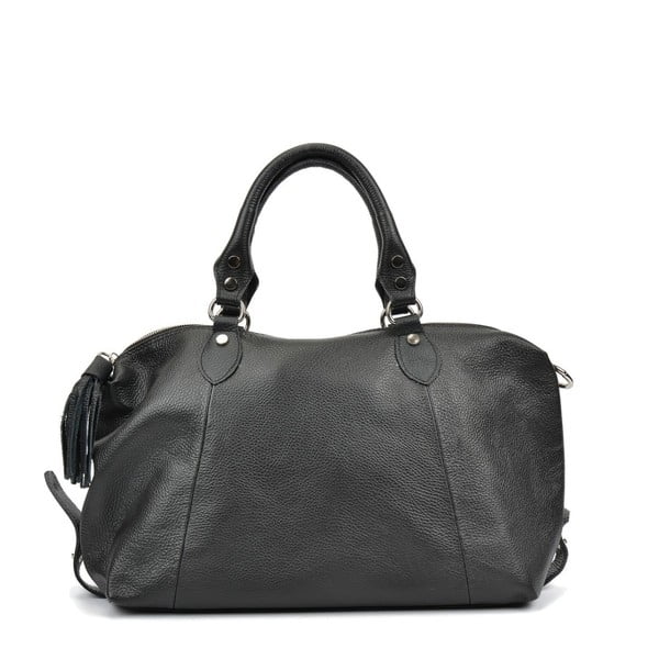 Čierna kožená kabelka Mangotti Bags Joana