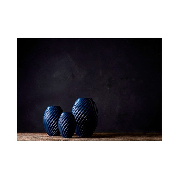 Modrá porcelánová váza Morsø River, výška 26 cm-image-1